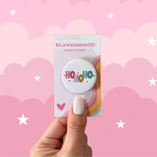 hohoho Christmas Pin or Magnet – Kids Holiday Gift