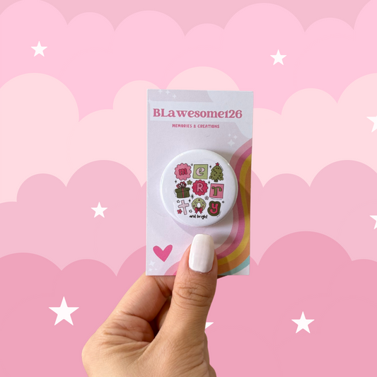 Merry & Bright Christian Kids Pin or Magnet – Christmas Faith Gift