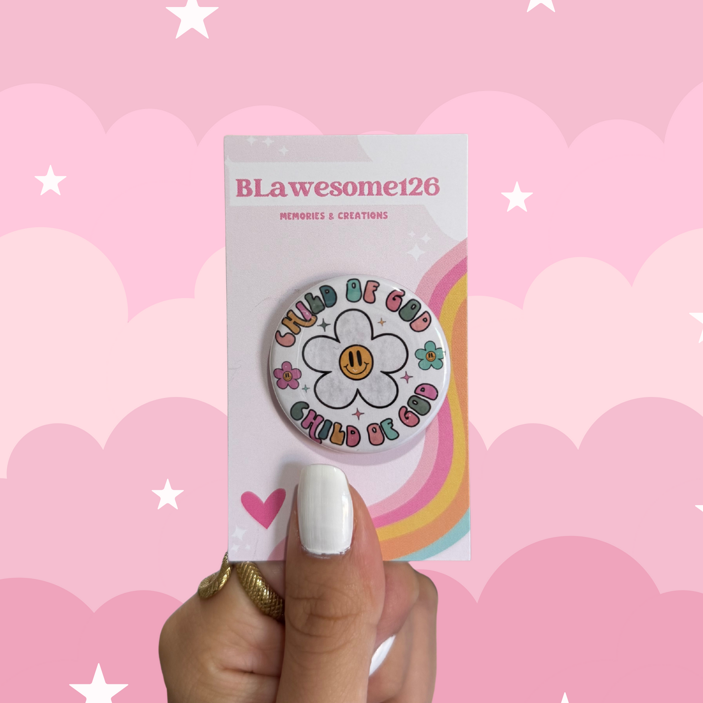 Child of God Button Pin: Handmade Christian Faith Accessory